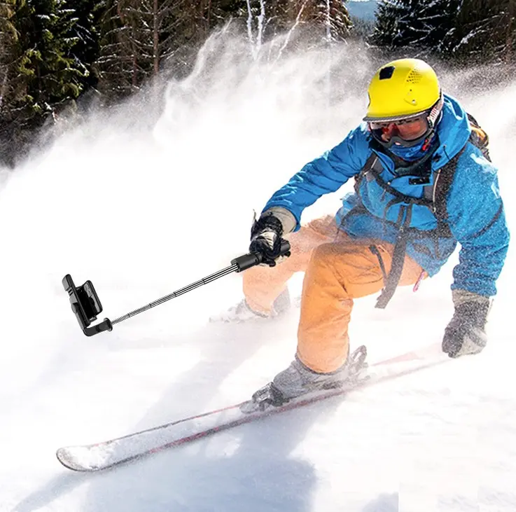 Uchwyt telefonu selfie stick Bluetooth z lampą LED + pilot Ecobox